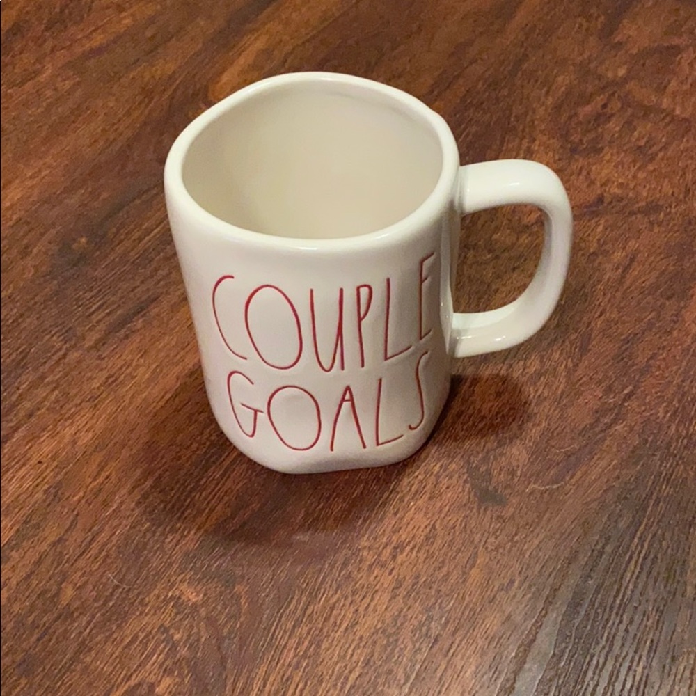 Rae Dunn White 'COUPLE GOALS' Mug with Red Lettering